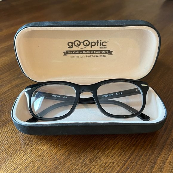 Shuron FREEWAY eyeglasses, classic buddy holly style black frames, 54 - 22, NEW - Picture 5 of 7